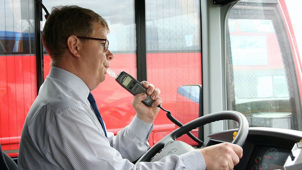 Volvo buss med alkolås