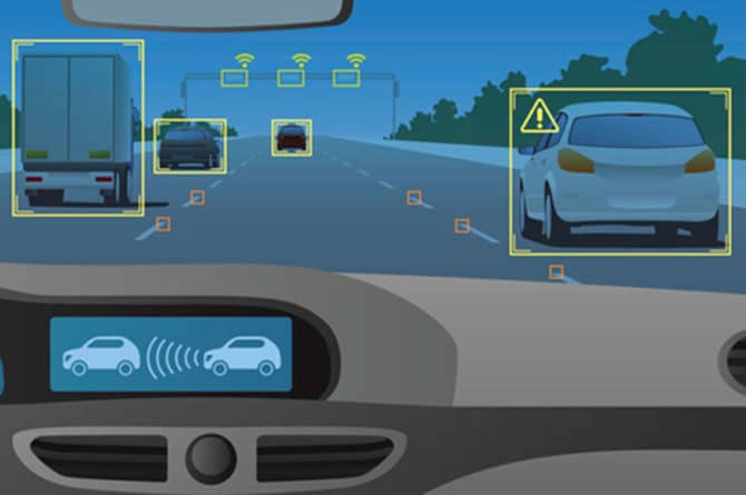 Heads-up-display i sammenkoblede biler